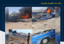 گزارشی از واژگونی و آتش گرفتن خودروی سوخت بر در بخش کورین شهرستان زاهدان و سرقت مسلحانه از یک خودروی سوخت بر دیگر در حصارویه زاهدان